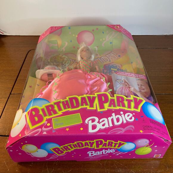Vintage 90s Mattel Birthday Party Barbie w/Blowing Lips #22905 (1998) NRFB - Picture 3 of 5